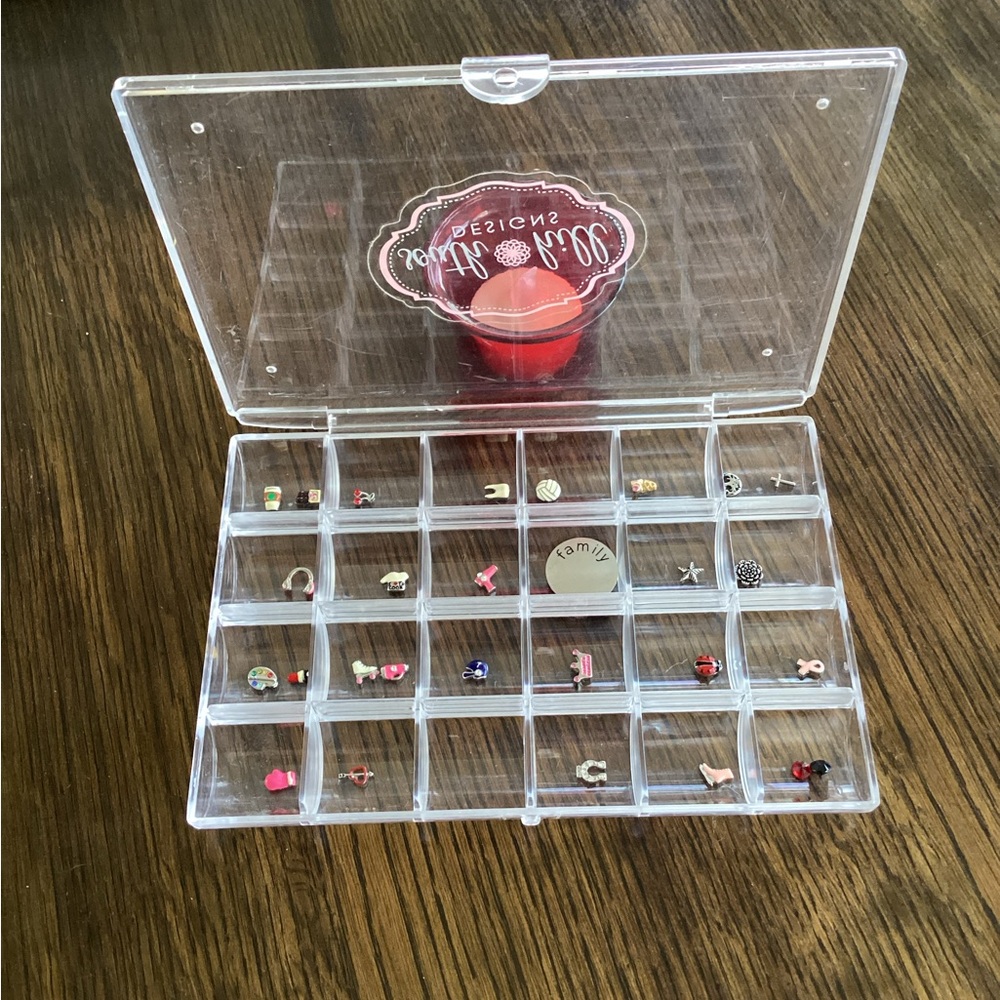 Clear Organizer with Assorted Charms